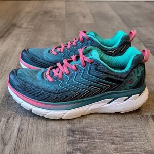 Hoka One One Womens Clifton 4 1016724 BCCM Blue Running Shoes Sneakers Size 8